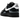 Nike Air Force 1 Low 07 LV8 Glam Rock Black White baskets en vue latérale avec une tige en cuir noir, une semelle blanche et des lacets
