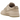 Nike Dunk Low Sanddrift baskets vue sous un angle, avec tige en cuir beige, Swoosh blanc contrasté et semelle claire assortie