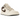 Air Jordan 1 Low Premium Pale Ivory Off Noir Baroque Brown baskets en vue latérale avec empeigne en cuir crème, swoosh foncé et semelle marron.