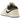 Air Jordan 1 Low Premium Pale Ivory Off Noir Baroque Brown baskets, vue latérale montrant des empiècements en cuir beige, swoosh marron et semelle blanche.