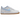 Nike Air Force 1 Low LV8 Photon Dust White Gum Medium Brown Psychic Blue baskets en vue latérale avec empeigne blanche, détails bleu clair et semelle en gomme