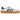 Adidas Sambae White Collegiate Green Gum baskets vue latérale avec empeigne en cuir blanc, bandes vertes et semelle gomme classique