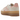 Adidas Gazelle Bold Putty Mauve baskets en profil latéral avec tige en suède rose clair et détails en cuir blanc et semelle en gomme