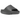 Yeezy Slide Granite baskets en vue angulaire, montrant la structure en mousse EVA gris foncé moulée et le design dentelé caractéristique.