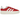 Adidas Gazelle Bold Red Cloud White baskets en vue laterale avec une tige en suede rouge, des details blancs et une semelle epaisse