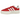 Adidas Gazelle Bold Red Cloud White baskets en vue laterale avec une tige en suede rouge, des details blancs et une semelle epaisse.