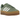 Adidas Gazelle Bold Silver Green Gum baskets vue latérale avec tige en argent métallisé, bandes vertes et semelle en gomme marron