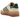 Adidas Gazelle Bold Magic Beige Collegiate Green baskets en vue laterale avec une tige en daim beige et des details verts