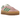 Adidas Gazelle Bold True Pink baskets de profil avec une tige en suède rose, des details en cuir blanc et une semelle plateforme épaisse.