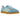 Adidas Gazelle Indoor Semi Blue Burst Almost Yellow baskets vue latérale avec tige en daim bleu, bandes jaunes et semelle en gomme translucide