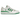 Adidas Forum Low White Green Lucid Pink baskets vue latérale avec tige en cuir blanc, détails verts, lacets emblématiques et semelle plate