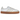 adidas Sambae Beige baskets en vue angulaire avec tige en cuir beige, bandes blanches sur le côté et semelle en gomme semi-transparente