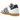 Adidas Samba OG White Night Indigo Gum baskets vue latérale avec empeigne en cuir blanc, trois bandes bleu marine et semelle en gomme