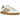 Adidas Handball Spezial Off White Gum baskets en profil, montrant la tige en daim blanc cassé, les bandes dentelées et la semelle en gomme marron