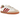 Adidas Samba Sporty & Rich White Collegiate Burgundy baskets vue latérale avec empeigne en cuir blanc et détails bordeaux au talon et aux bandes.