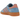 Adidas Handball Spezial Light Blue Wonder Clay baskets vue latérale avec empeigne en daim bleu clair, talon orange et semelle en gomme classique
