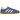 Adidas Handball Spezial Blue Better Scarlet baskets vue sous un angle avec empeigne en daim bleu, détails en cuir rouge et semelle en gomme classique