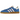 Adidas Handball Spezial Blue Better Scarlet baskets en vue latérale avec tige en daim bleu, bandes rouges et semelle gomme classique