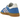 Adidas Handball Spezial Blue Better Scarlet baskets vue latérale avec empeigne en daim, bandes rouges et semelle en gomme