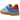 Adidas Gazelle Indoor Olympic Blue baskets vue latérale avec empeigne en daim bleu, bandes en cuir blanc et semelle en gomme translucide