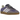 Adidas Gazelle Indoor Collegiate Purple baskets en vue latérale avec empeigne violet foncé, trois bandes classiques et semelle en gomme.