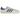 Adidas Samba Humanrace Navy Aluminum baskets en vue angulaire avec tige en cuir bleu marine, lacets assortis et semelle en gomme classique