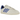 Baskets Adidas Samba Humanrace Navy Aluminum vue latérale avec empeigne en cuir bleu marine, longue languette iconique et semelle gomme