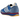 Baskets Adidas SL 72 RS Blue Scarlet en vue latérale avec empeigne en nylon bleu, bandes en cuir rouge, lacets blancs et semelle en gomme.