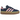 Adidas Gazelle Bold Dark Blue Pink Spark baskets vue angulaire avec tige en daim bleu foncé, détails roses et une semelle plateforme épaisse.