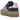 Adidas Gazelle Bold Dark Blue Pink Spark baskets en vue latérale avec une empeigne en daim bleu foncé, des détails roses et une semelle plateforme.