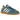 Adidas Handball Spezial Blue White baskets vue latérale avec empeigne en daim bleu, bandes blanches en cuir et semelle en gomme marron