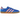 Adidas Gazelle Indoor Blue Semi Pink Spark baskets de profil avec tige en daim bleu, détails roses et semelle en gomme