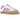 Adidas Samba OG Footwear White Purple baskets vue latérale avec empeigne en cuir blanc, détails violets au talon et semelle en gomme