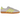 Adidas Gazelle Indoor Silver Dawn Solar Yellow baskets vue sous un angle montrant une tige lilas clair, des bandes jaunes et la semelle en gomme