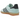 Adidas Gazelle Indoor Clear Mint Black Gum baskets en vue sous un angle avec une tige en suède menthe, des détails noirs et une semelle gomme