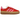 Adidas Gazelle Bold Collegiate Red Lucid Pink baskets de profil avec une tige en suède rouge, des détails roses et une semelle gomme