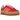 Adidas Gazelle Bold Collegiate Red Lucid Pink baskets de profil avec daim rouge et semelle épaisse