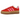 Adidas Gazelle Bold Collegiate Red Lucid Pink baskets en vue latérale avec une tige en suède rouge, des détails en cuir rose et une semelle épaisse