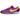Nike LD-1000 Stranger Things Erica Sinclair baskets vue latérale avec daim rouge, empeigne textile violette et semelle blanche à motif gaufré.