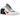 Nike Shox MR4 Mule Martine Rose Metallic Platinum Varsity Red baskets vue latérale montrant la semelle Shox signature et le design mule épuré.