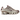 Nike Shox TL Light Bone Burgundy Crush baskets vue de face avec colonnes emblématiques dans la semelle, détails en mesh et logo swoosh rouge