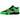 Jordan CJ1 T-Rexx Travis Scott Green Spark baskets en vue sous angle avec une empeigne verte, des lacets et des details visibles.
