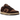 Nike Dunk Low Harris Tweed Sesame baskets en vue sous angle avec empeigne en tweed marron, cuir sesame et semelle blanche