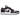 Air Jordan 1 Low Pink Foam Black baskets vue latérale avec des panneaux en cuir rose, des détails noirs contrastants et une semelle blanche.