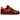 Nike Air Force 1 Low Patent Leather Dark Team Red Safety Orange baskets de profil avec tige vernie rouge et détails orange