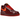 Nike Air Force 1 Low Patent Leather Dark Team Red Safety Orange baskets de profil avec cuir vernis rouge foncé et détails orange