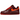 Nike Air Force 1 Low Patent Leather Dark Team Red Safety Orange baskets en vue laterale avec du cuir verni rouge fonce et des details oranges