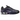 Nike Shox R4 Black Metallic Silver Purple Dynasty baskets vue latérale avec les colonnes Shox emblématiques, tige noire et détails argent métallique