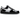 Baskets Nike Air Force 1 Low Syna Central Cee Black White Smoke Grey vue de profil avec empeigne en cuir noir et détails gris