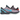 Nike Kobe 6 Protro ASG Hollywood 3D baskets vue latérale avec texture écailleuse distinctive, détails bleus et rouges et logo Swoosh noir